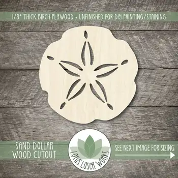 

Wood Sand Dollar Cutout, Wooden Sand Dollar Shape, Sea Shape Cutouts, Beach Wedding Favor