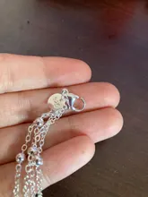 Collar de plata de ley 925 con cuentas multicapa para mujer, accesorio elegante, cadena larga, para fiesta de boda