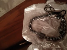 Pulsera de cuentas de cobre con cabeza de calavera para hombre y mujer, brazalete ajustable de cristal con esqueleto de circonia cúbica hecho a mano, joyería Punk para hombre y mujer