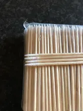 300 Uds mango corto de madera pequeño señaló cabezal con punta hisopo de algodón cejas tatuaje belleza maquillaje Color de uñas de costura dedicado sucio recoger