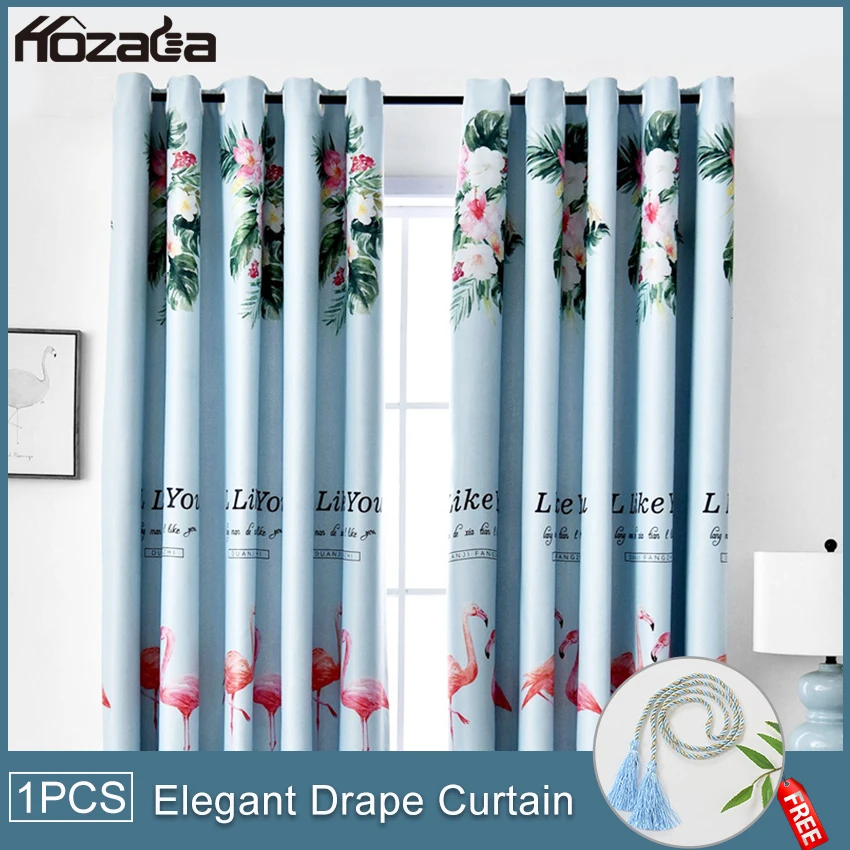 

Hozada Curtains for Living Dining Room Bedroom Cloud Fresh Shading Blue Pink Children's Room Curtain
