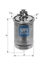 24.424.00_фильтр Топливный! Audi A4/A6/A8 2.5tdi& Quattro 97, Vw Passat 2.5tdi 98 Ufi 2442400 UFI арт. 2442400