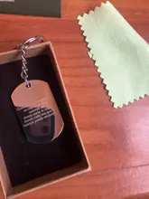 Atoztide-llavero de corazón de acero inoxidable personalizado, Color plateado, Dag, llavero de etiqueta grabado de palabras, regalo de joyería