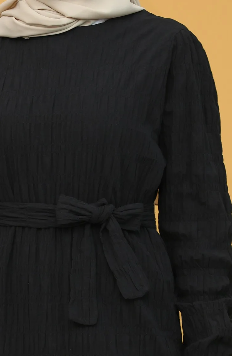 Vestido com cinto muçulmano moda casual à