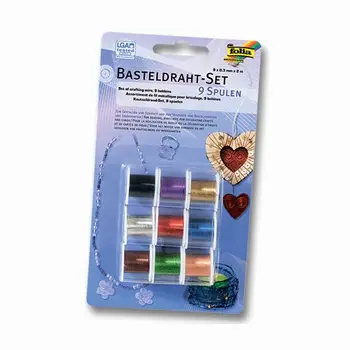 

A set of wire, 9 colored bobbins of 2 meters, толщ. 0,3mm (79909) Folia