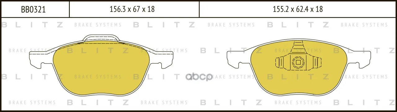 Disc Brake pads Ford Focus/C-Max 03-Mazda 3 03 Volvo S40 I-II 03-Blitz. BB0321