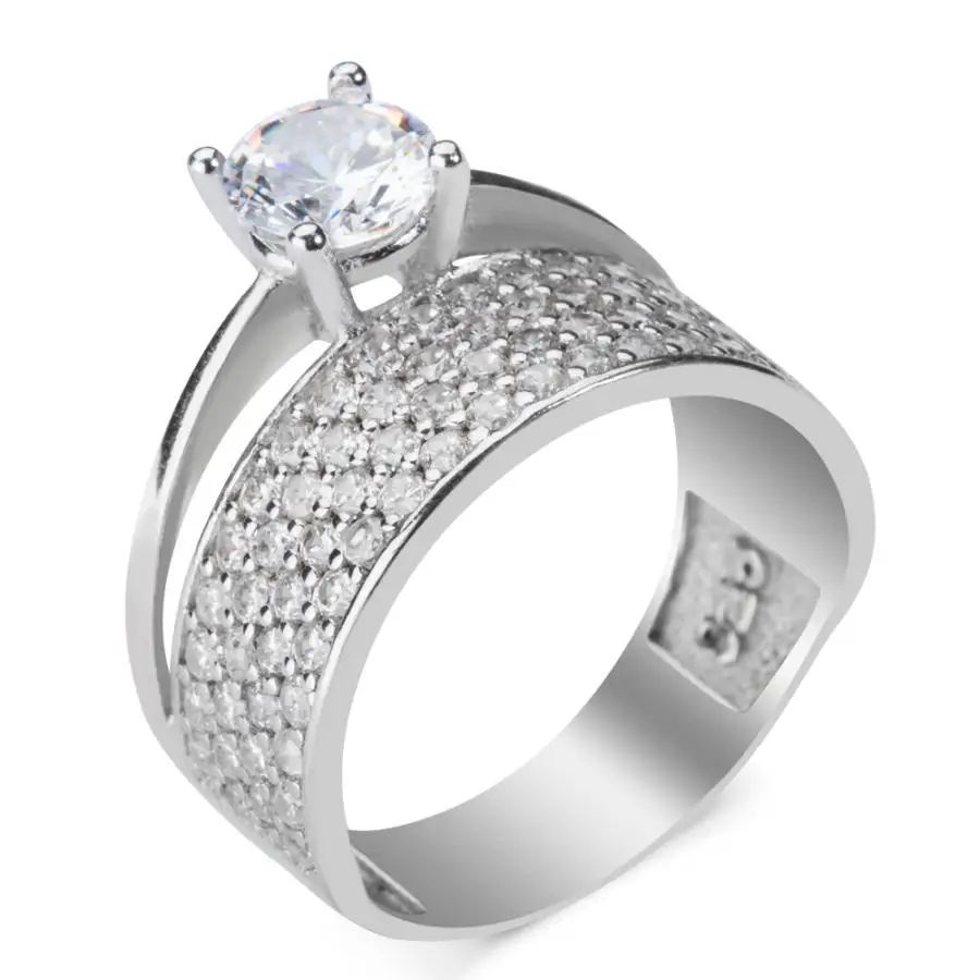 

High Quality Silver Solitaire Ring Dainty Women Aceessories Solid 925 Sterling Silver, Wedding Engagement Ring