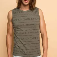 Дефакто летняя модная мужская полосатая жилетка для мужчин повседневная Высококачественная майка мужская хлопковая толстовка новинка-H0233AZ17SM