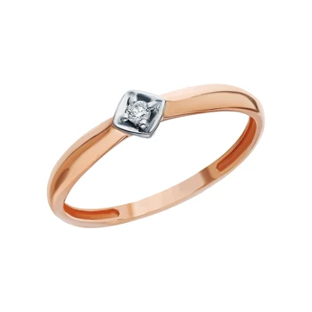 

Gold ring with diamonds sunlight sample 585