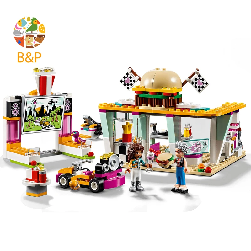 

41349 350pcs Girls Friends Series The Drifting Diner Model Brick Set Toys For Children 11038 Building Block Gift