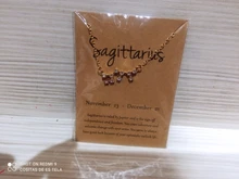 Signo del zodiaco de estrella de cartón para mujer, collares de constelación de 12, colgante de cristal dorado, collares de cadena de Gargantilla, joyería de regalo para cumpleaños