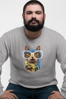 

Angemiel Wear Kokoş Cat Gray Men 'S Sweatshirt