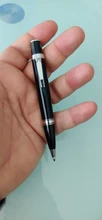 Mini Bolígrafo De metal de lujo con 2 recambios, bolígrafo portátil de 0,7mm con tinta azul y negra