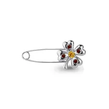 Серебряная булавка с гранатом и цитрином AQUAMARINE 7272234