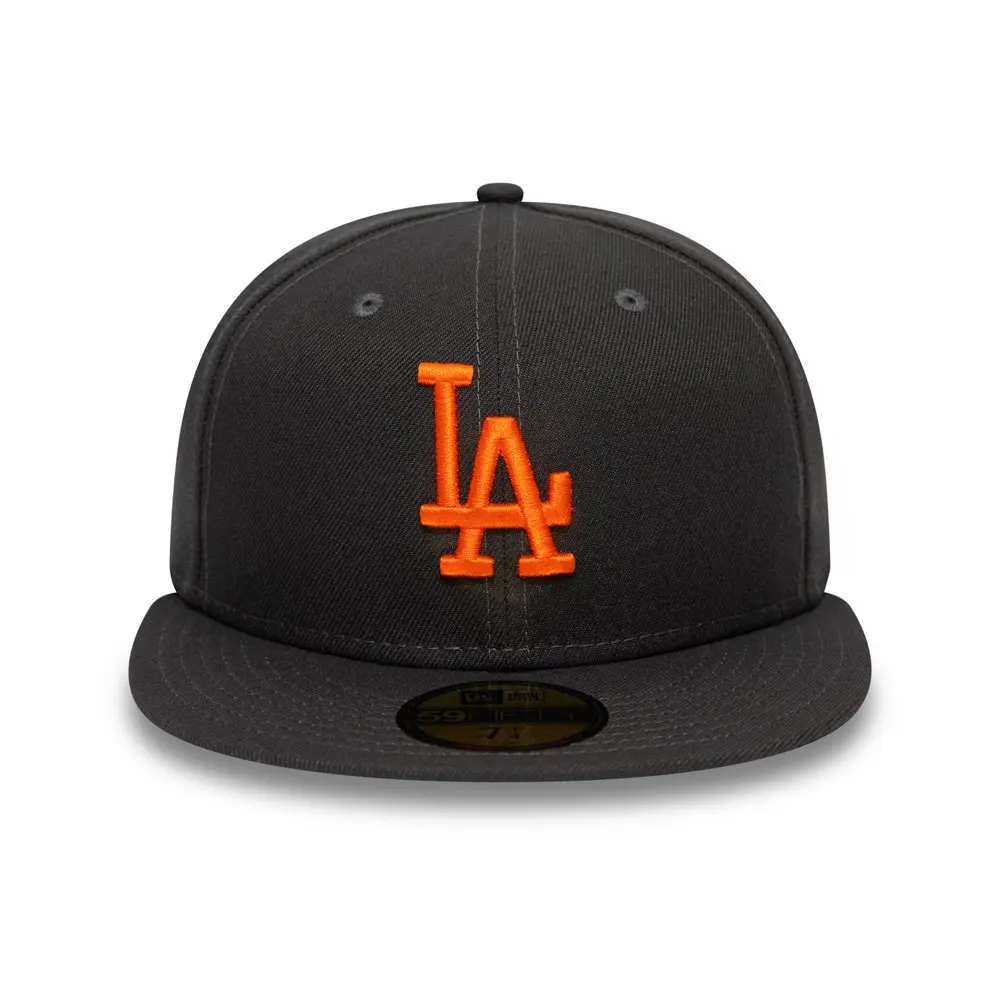 Кепка с козырьком New Era 59FIFTY Los Angeles Dodgers MLB Essential серая логотипом оранжевого цвета