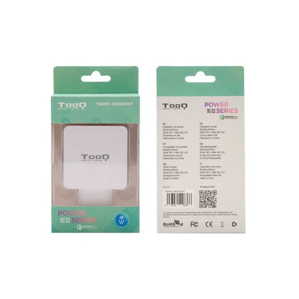 Сетевое зарядное устройство USB TooQ TQWC-2SC03WT