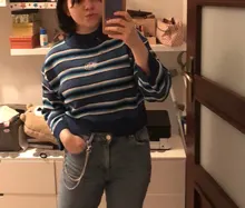 Harajuku-Jersey de algodón con rayas para mujer, Jersey largo y bonito de calle, 2018