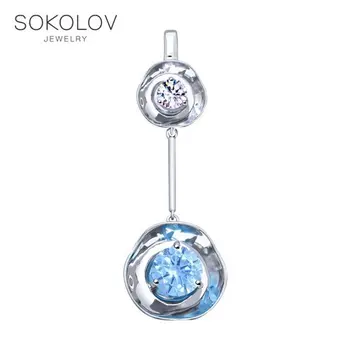

SOKOLOV suspension of silver with fianitami, fashion jewelry, 925, women's male, pendants for neck women
