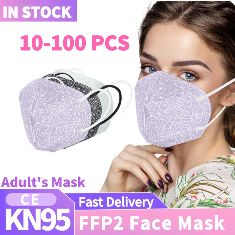 5-50PCS KN95 Face Mask Mascarillas Faciales CE FFP2 5 Layers Adult Women High-Density Outdoor Protection Маска Masque | Красота и
