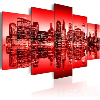 

Table-Light red au-dessus New York-5 PCs-100x50