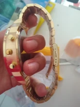 XFCS-reloj grande de acero dorado para hombre, de cuarzo, informal, con doble horario, Militar