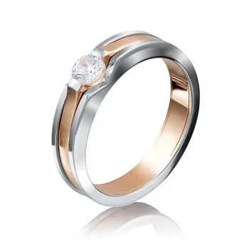 

Yuz platinum ring with Swarovski crystals made of combined gold