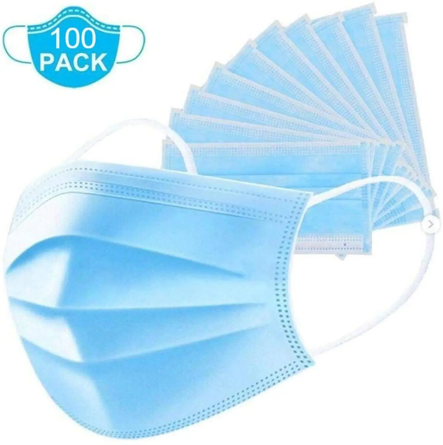

100pcs Fast Delivery Hot Sale3-layer MaskNon Woven Disposable Anti-Dust Meltblown Cloth Masks Have the qualification certificate