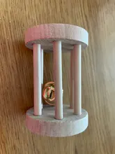 De Madera Juguetes masticables para loro con Bell por aves loros de juguete sonajero juguetes para morder de hámster