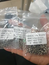 NINDEJIN 100 Uds PWA con cabeza redonda con arandela de estrella de tornillo de rosca M1.7 M2 M2.3 M2.6 M3 M4 de acero al carbono tornillo Phillips