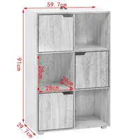 Деревянный книжный шкаф, книжная полка, офисный шкаф для хранения документов, витрина для хранения книг с 6 отделениями для гостиной, спальни, органайзер — изображение 6