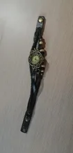 Relojes de pulsera Vintage para mujer y niña, pulsera con hoja, brazalete de cuero colgante, regalo