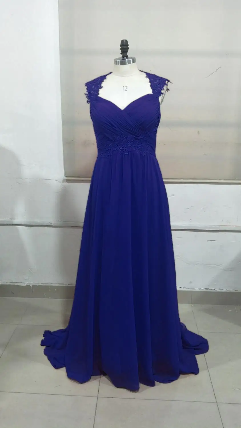 Модное ТРАПЕЦИЕВИДНОЕ длинное вечернее платье без рукавов с открытой спиной Vestidos De Festa, платья для выпускного вечера, плиссированное кружевное прозрачное официальное платье из тюли - Цвет: Royal Blue