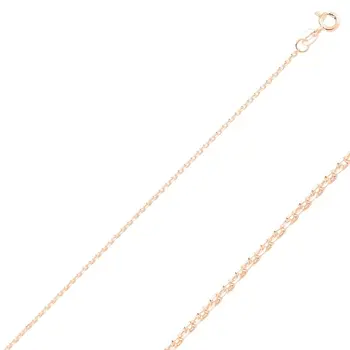 

Angemiel 925 Silver 40 Micron Tıraşlı Forse Rose Gold Plated Chain Necklace-55cm