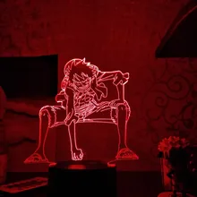 Night-Light Desk-Lamp Bedside-Decor Luffy-Figure Monkey-D Bedroom Color-Changing Anime