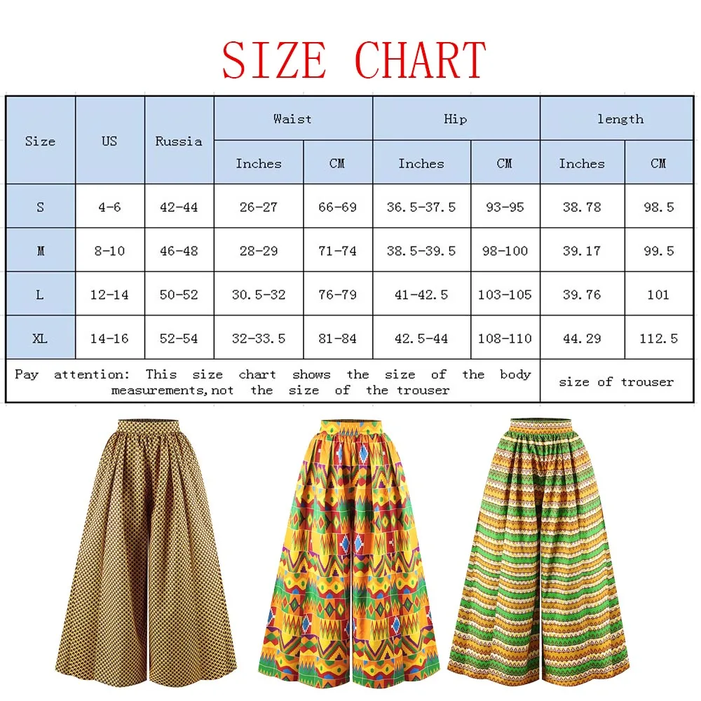 Fadzeco африканская новая женская одежда Дашики брюки с принтом широкие ноги женские брюки с высокой талией Африканское платье для женщин