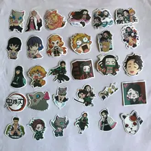 Pegatinas de Anime Demon Slayer Kimetsu No Yaiba, pegatina para ordenador portátil, equipaje de motocicleta, regalo para niños, pegatina de juguete, 50 Uds.