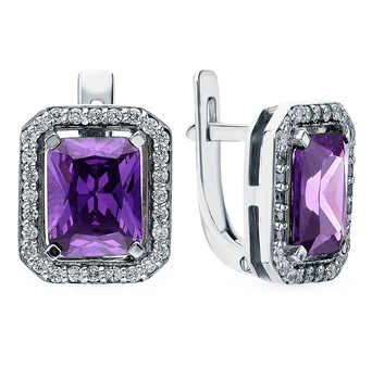 

Silver earrings with cubic zirconia sunlight sample 925