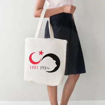 

Angemiel Bag Large Moon Star Ataturk Silüetli Dated Shopping Beach Tote Bag