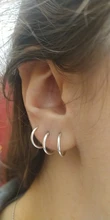 Pendientes de aro de Plata de Ley 925 para mujer, con hebilla de hueso del oído, redondos, aros, anillos aretes, joyería