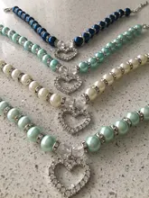 Pet-Collar-Accessories Necklace Pendants Jewelry Rhinestone Imitation-Pearl Small Dogs