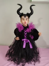 Costume Tutu-Dress Maleficent Queen Christening Girls Black Kids Gown Children Evil Villain