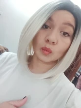 EASIHAIR-pelucas de pelo sintético para mujer, BOB ombré corto, rubio ceniza, resistentes al calor, Bob liso, Cosplay, Lolita