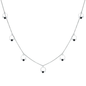 

Silver necklace with spinel and lunar stones sunlight sample 925