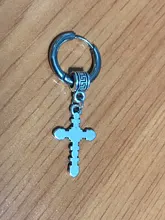 Pendientes de acero inoxidable para hombres y mujeres, aretes falsos, Punk, negros, sin perforación, estilo gótico, Hip Hop