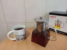 Glass Teapot Tea-Kettle INFUSER-FILTER Puer Flower Oolong Kung-Fu Heat-Resistant Stainless-Steel