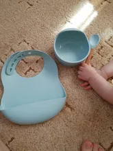 Juego de alimentación de colores para niños, Baberos de silicona de grado alimenticio, plato de bebé, tazón de succión sin silicona, vajilla para niños, babero impermeable, cuchara suelta BPA