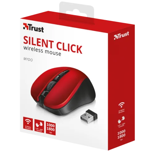 Мышь Mydo Silent Click бесшумная- red