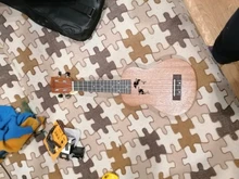 Aiersi-Ukelele Soprano de abeto de caoba con Gecko Dolphin Diseño de piña, guitarra con bolsa sintonizadora, 21 pulgadas, paquete completo