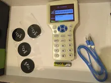 Lector de tarjetas de Control de acceso RFID, frecuencia IC/ID, NFC, escritor de tarjetas de cifrado, Chip UID, duplicador, copiadora de llaves inteligentes, 10 en inglés