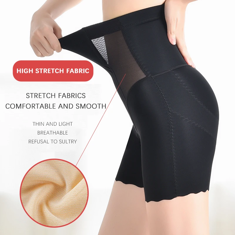 3 in 1 Safety Shorts Shaper Underwear Seamless High Waist Flat Belly Panties Women's Slim Hip Lift Female Boxer Shorts High Waist Underwear